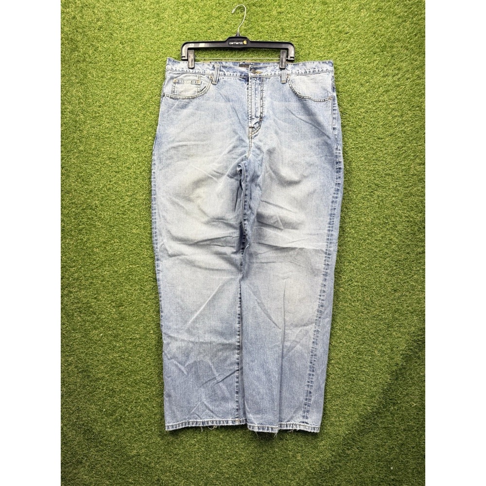 Sean John Jeans Mens 40x34 Straight Leg Gravey Loose Fit Cotton Light Wash Denim